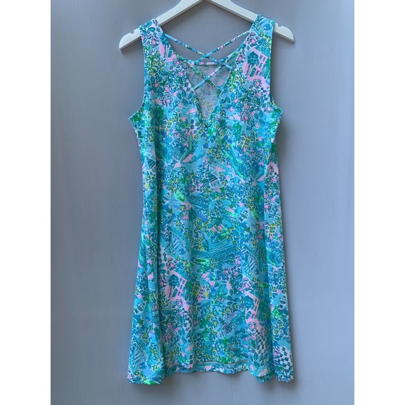 Lilly Pulitzer Kristen Dress Medium Blue Lilly Loves South Carolina Sleeveless - Picture 8 of 12